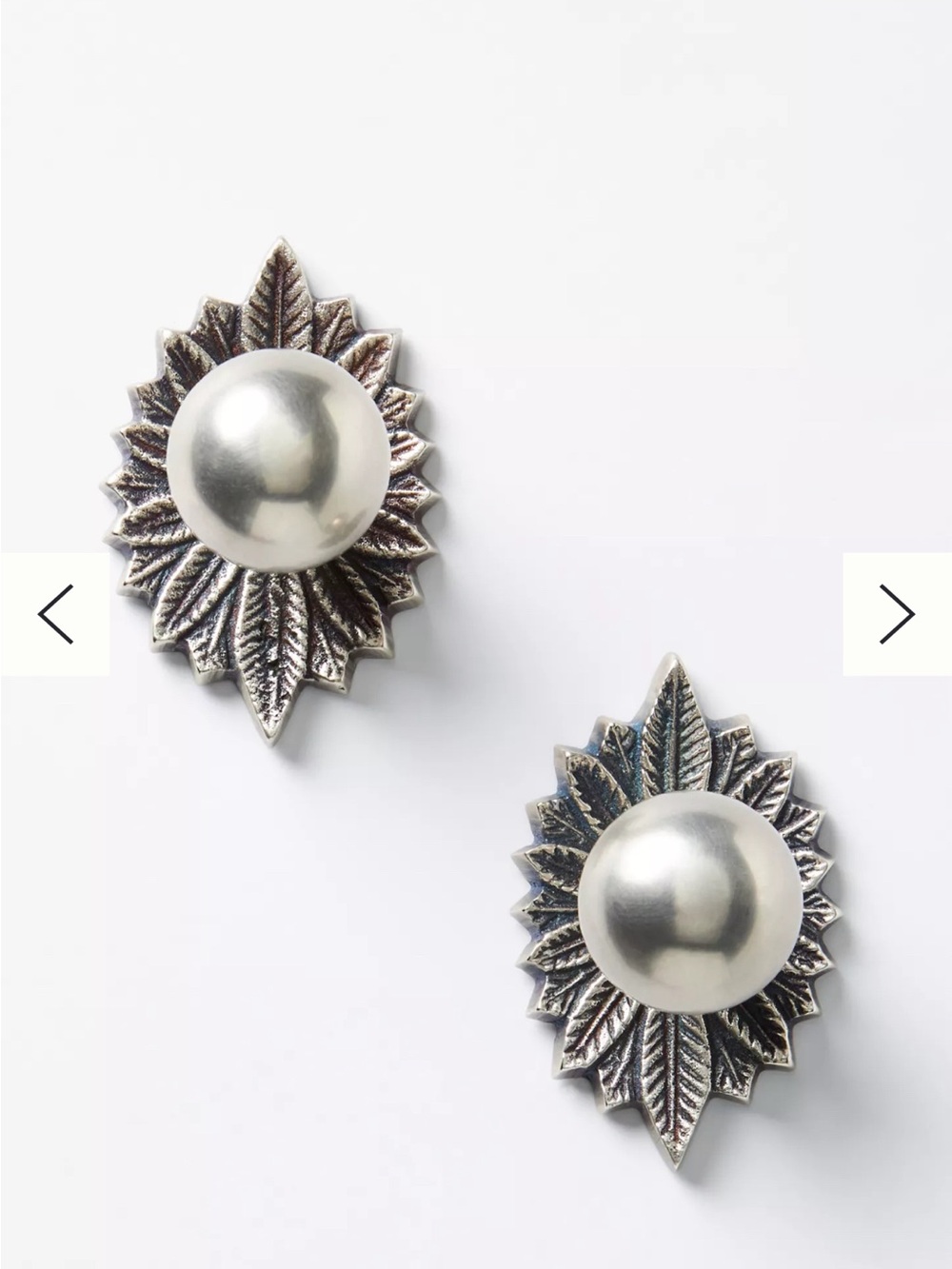 Anthropologie Demeter Feather Knobs in Silver (Pack of 2)
